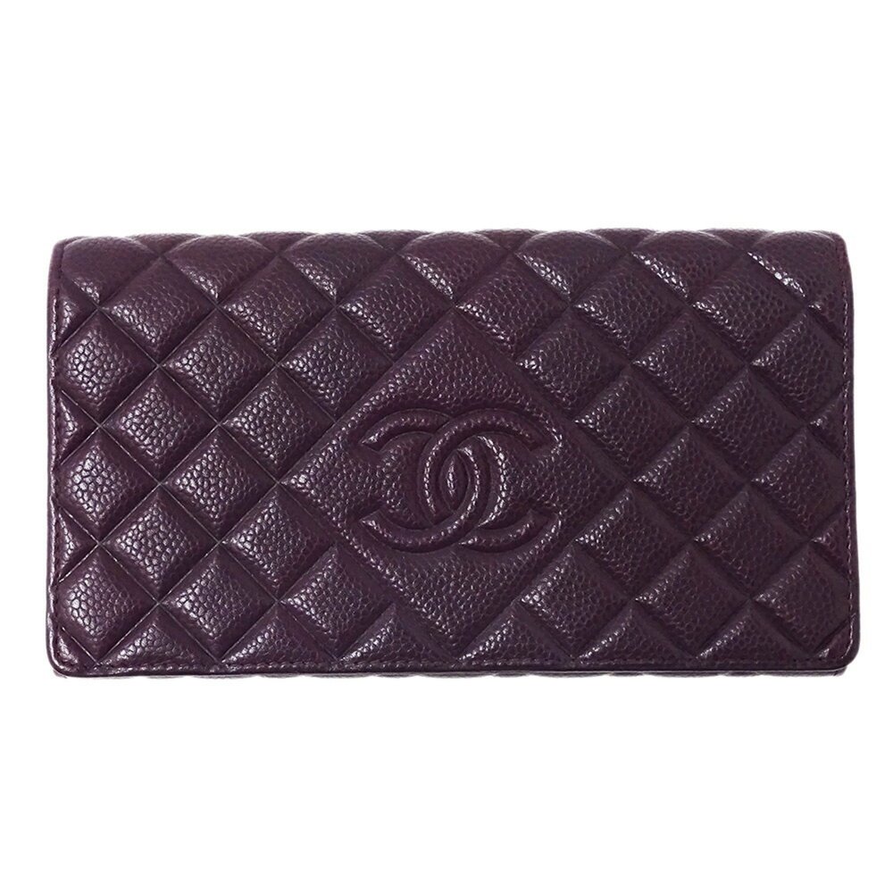 CHANEL Purple Caviar Leather Wallet - Picture 2 of 13